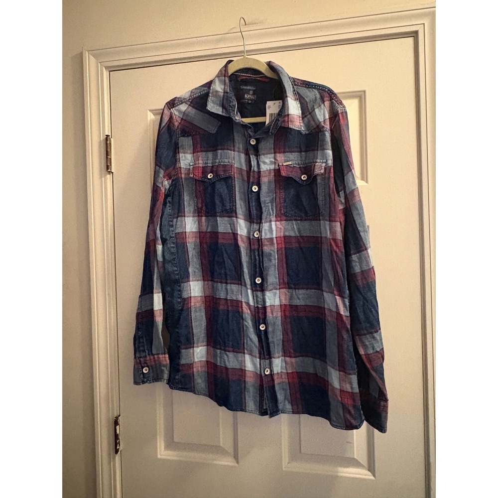 #1Y NWT Buffalo David Britton Blue Red Flannel LARGE